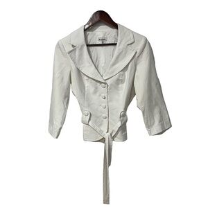 Le Chateau white long sleeve loose button up blazer size small